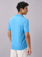 Men's Blue 100% Organic Cotton Regular Fit Tshirt