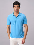 Men's Blue 100% Organic Cotton Regular Fit Tshirt