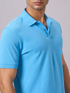 Men's Blue 100% Organic Cotton Regular Fit Tshirt