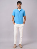 Men's Blue 100% Organic Cotton Regular Fit Tshirt