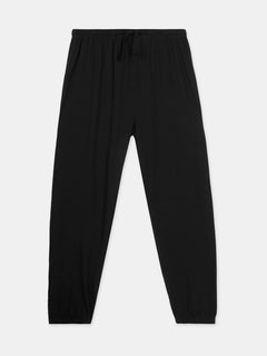 Women's Black Cotton Bamboo Elastane Regular Fit Knit Pant