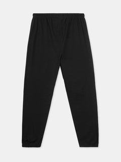 Women's Black Cotton Bamboo Elastane Regular Fit Knit Pant