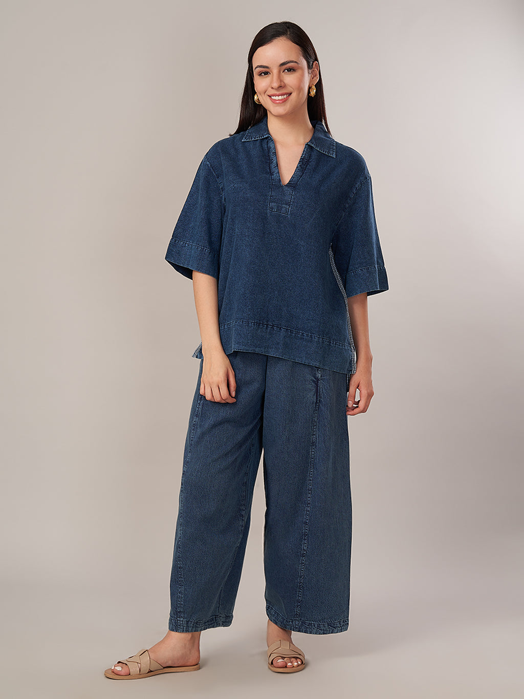 Women's 100% Relax Fit Blouse Denim