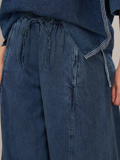 Women's 100% Cotton Barrel Leg Pant Denim Blue
