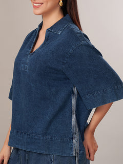 Women's 100% Relax Fit Blouse Denim
