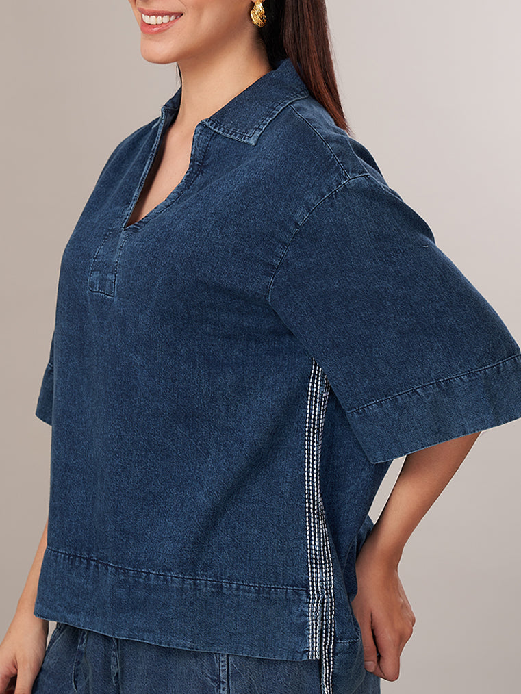 Women's 100% Relax Fit Blouse Denim