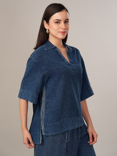 Women's 100% Relax Fit Blouse Denim