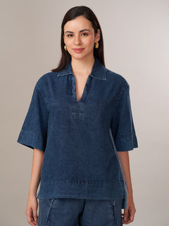 Women's 100% Relax Fit Blouse Denim