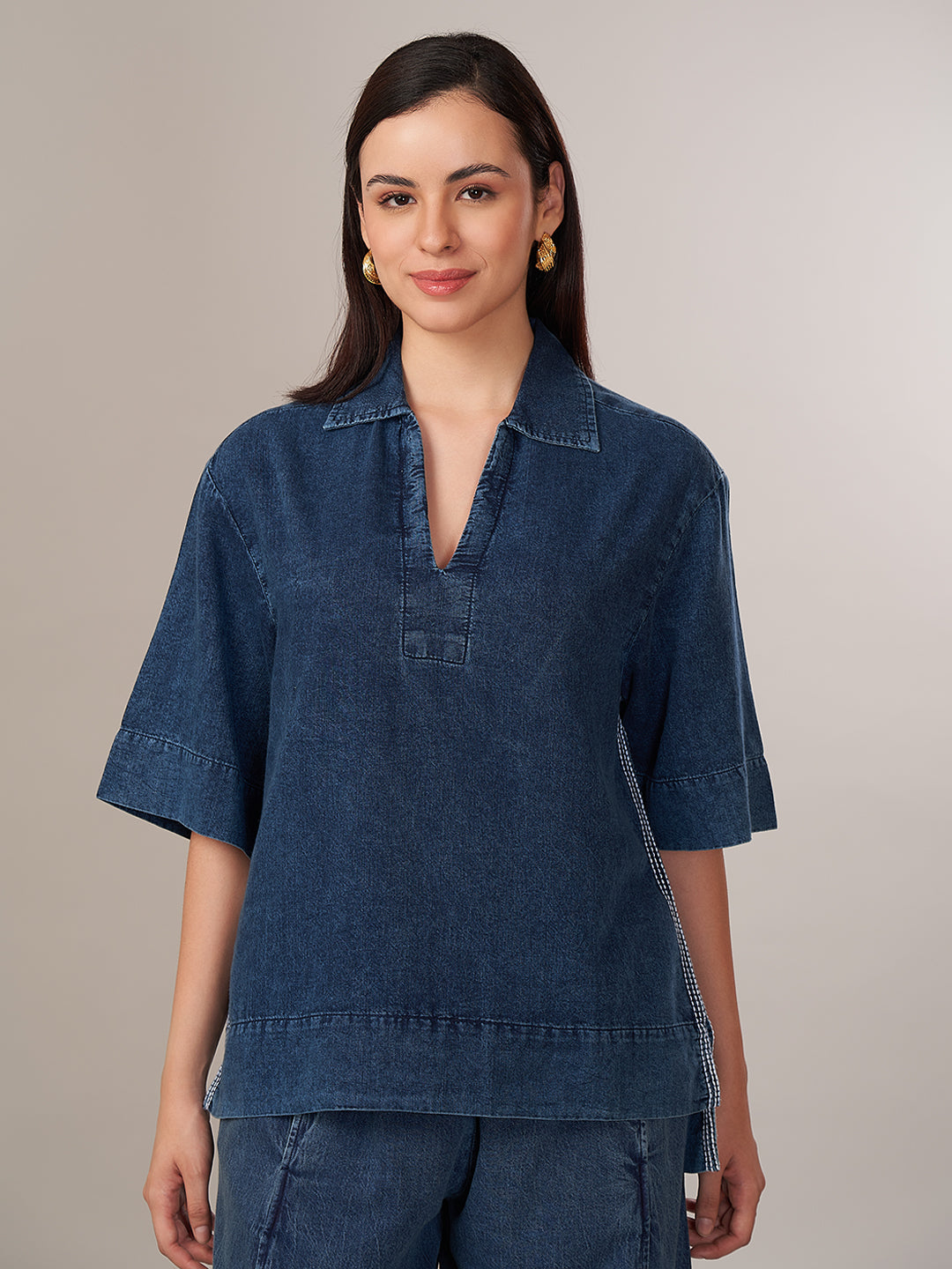 Women's 100% Relax Fit Blouse Denim