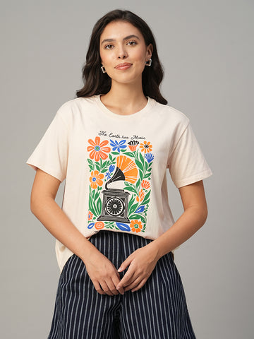 Women's Natural 100% Organic Cotton Regular Fit Tshirt