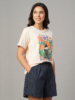 Women's Natural 100% Organic Cotton Regular Fit Tshirt