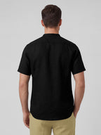 Men's Black Linen Cotton Regular Fit Shirt