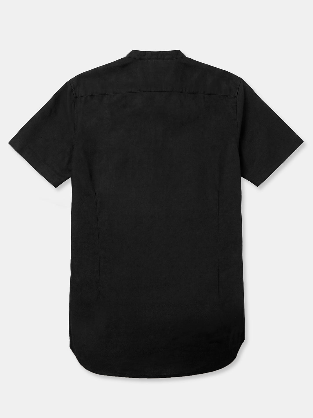 Men's Black Linen Cotton Regular Fit Shirt