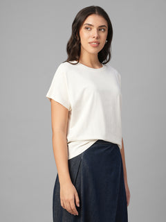Women's Natural Cotton Bamboo Elastane Relax Fit Tshirt