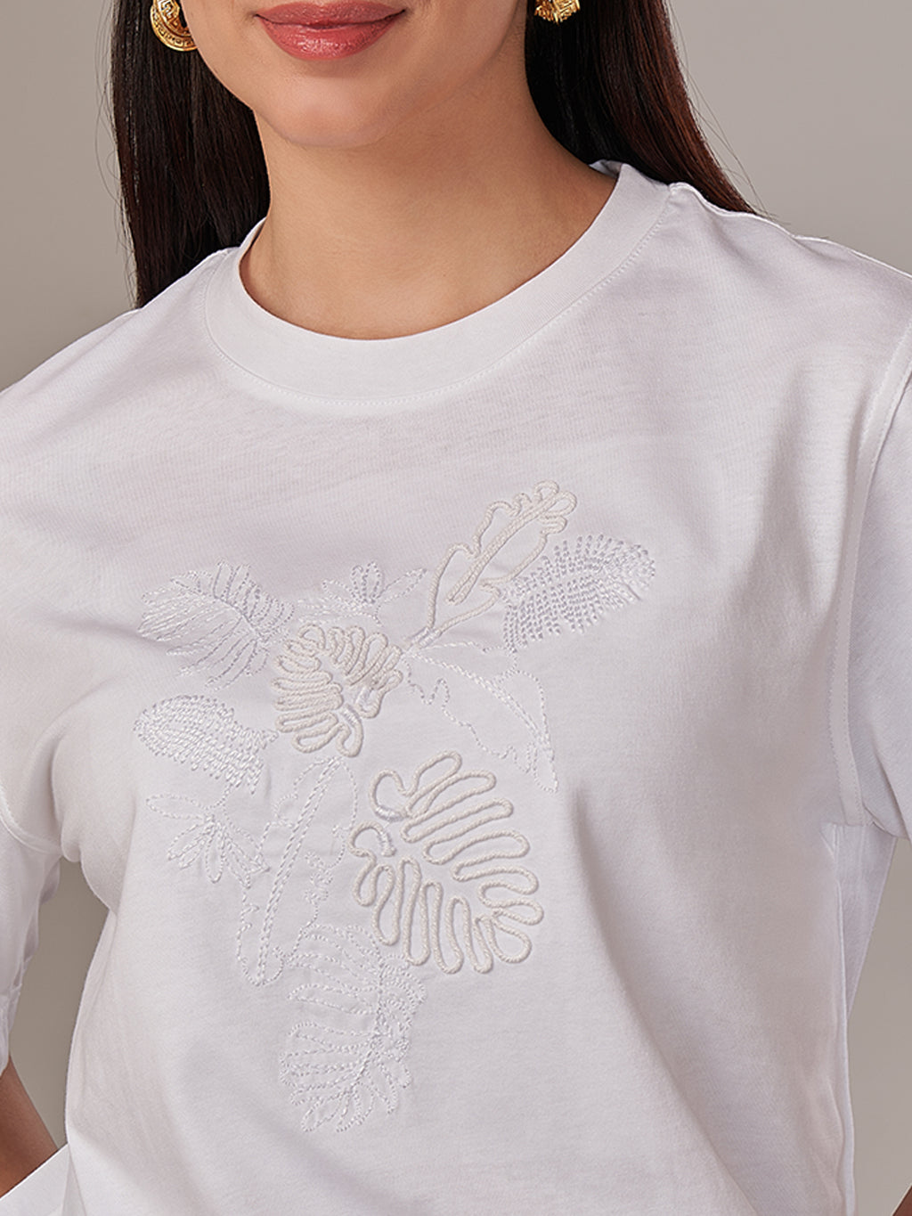 Women's 100% Cotton Loose Fit Tshirt White