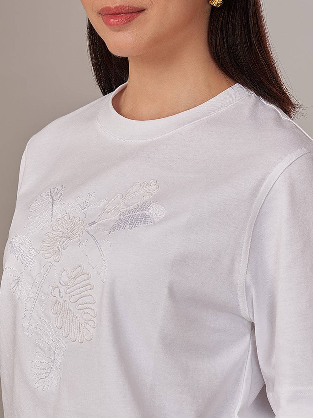 Women's 100% Cotton Loose Fit Tshirt White