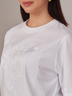 Women's 100% Cotton Loose Fit Tshirt White