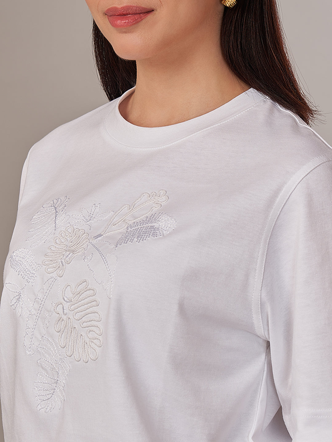Women's 100% Cotton Loose Fit Tshirt White