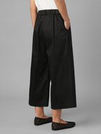 Women's Black Cotton Lycra Regular Fit Culotte