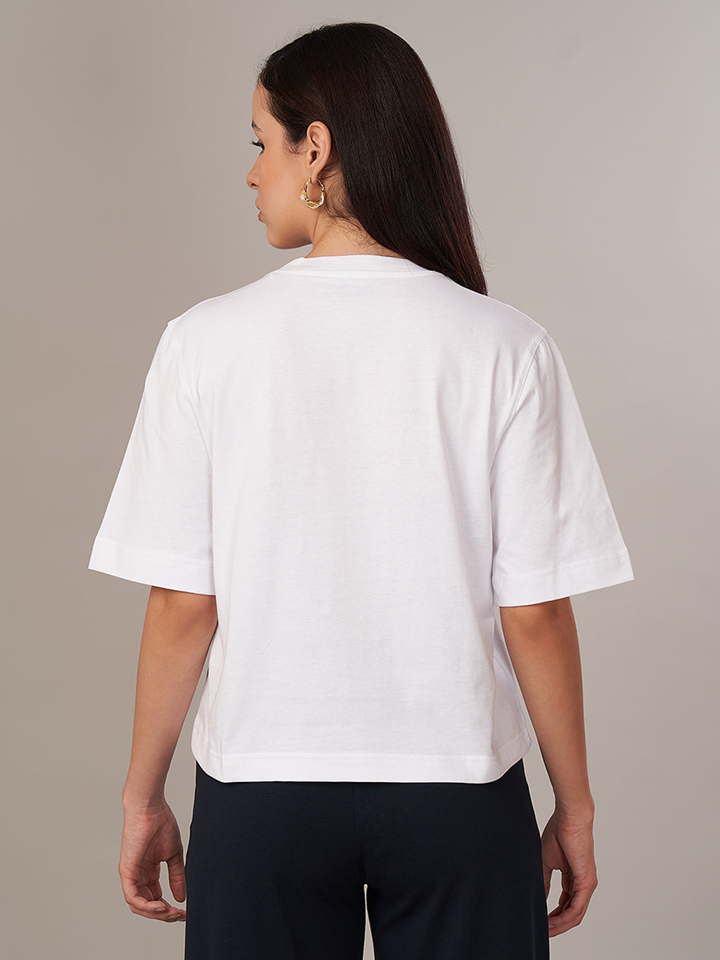 Women's 100% Cotton Loose Fit Tshirt White