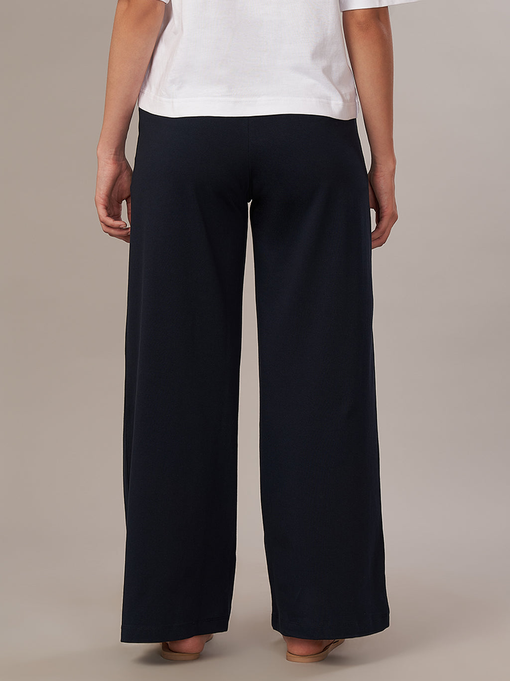 Women's Cotton Elastane Regular Fit Knit Pant Navy