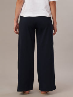 Women's Cotton Elastane Regular Fit Knit Pant Navy