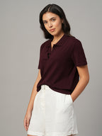Women's Wine 100% Organic Cotton Regular Fit Tshirt