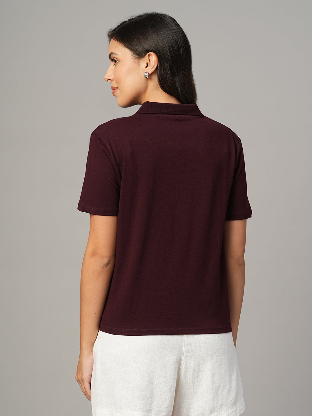 Women's Wine 100% Organic Cotton Regular Fit Tshirt