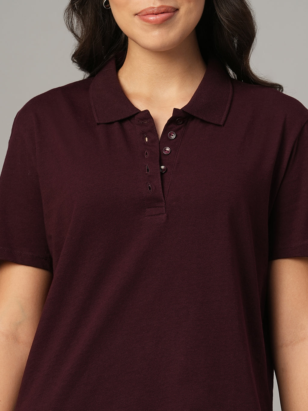 Women's Wine 100% Organic Cotton Regular Fit Tshirt