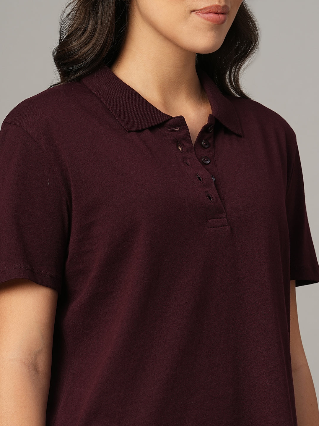 Women's Wine 100% Organic Cotton Regular Fit Tshirt
