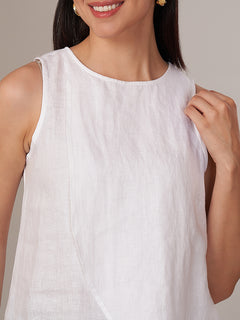 Women's 100% Linen Regular Fit Blouse White A