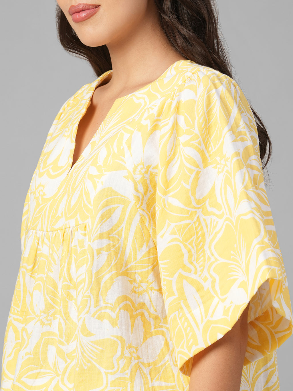 Women's Yellow 100% Cotton Regular Fit Blouse
