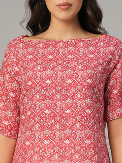 Women's Pink Linen Cotton Regular Fit Blouse