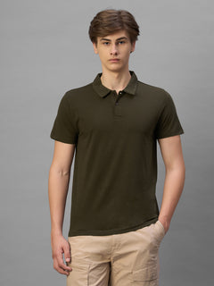 Men's Brown Cotton Bamboo Elastane Regular Fit Tshirt