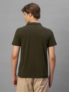 Men's Brown Cotton Bamboo Elastane Regular Fit Tshirt