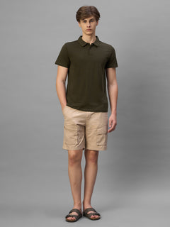 Men's Brown Cotton Bamboo Elastane Regular Fit Tshirt