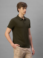 Men's Brown Cotton Bamboo Elastane Regular Fit Tshirt