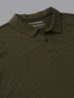 Men's Brown Cotton Bamboo Elastane Regular Fit Tshirt