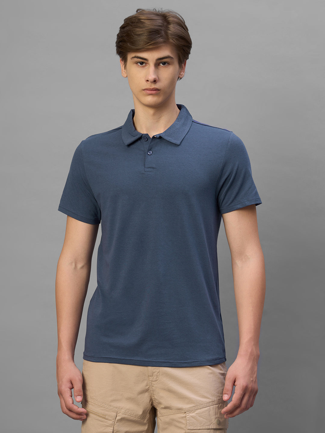 Men's Lavender Cotton Bamboo Elastane Regular Fit Tshirt
