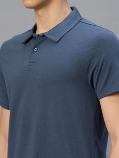Men's Lavender Cotton Bamboo Elastane Regular Fit Tshirt