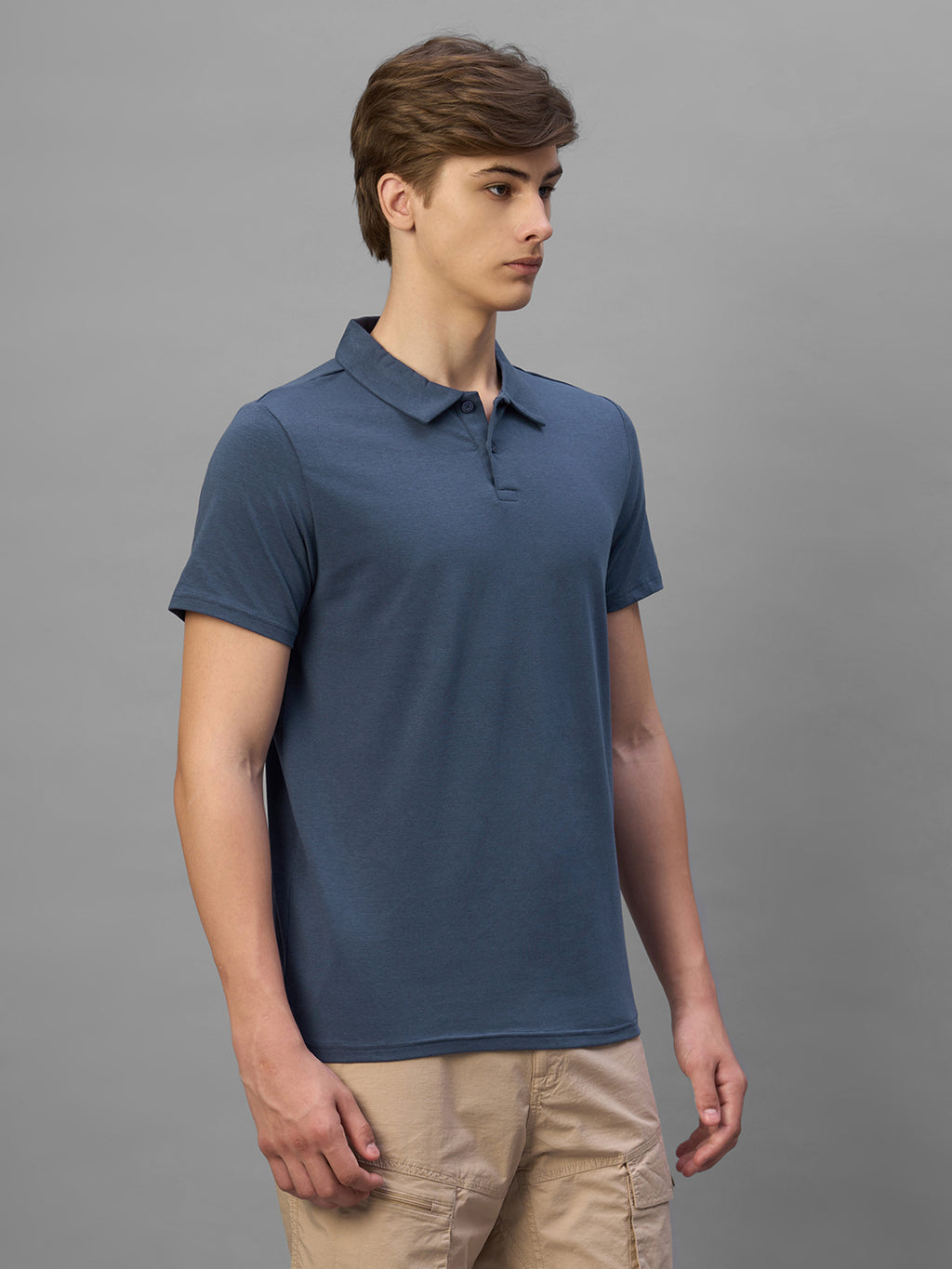 Men's Lavender Cotton Bamboo Elastane Regular Fit Tshirt