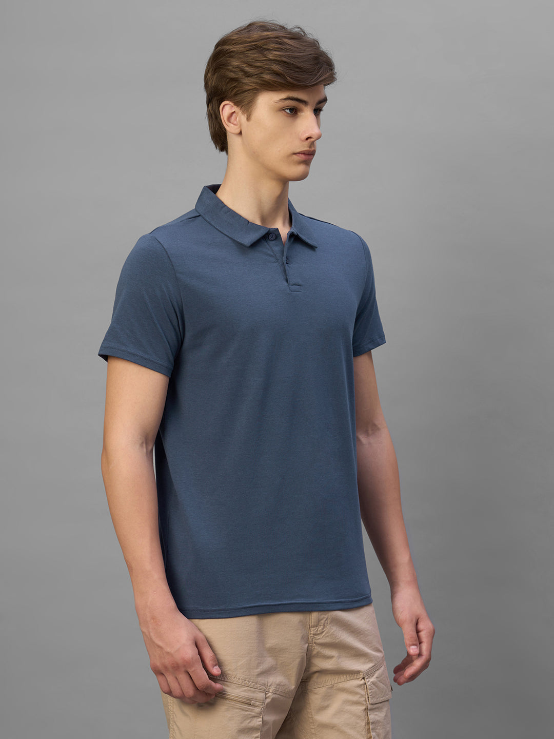 Men's Lavender Cotton Bamboo Elastane Regular Fit Tshirt