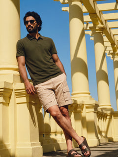 Men's Brown Cotton Bamboo Elastane Regular Fit Tshirt