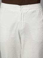 Men's Offwhite 100% Cotton Regular Fit Pant
