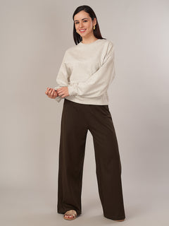 Women's 100% Cotoon Loose Fit Tshirt Ecru Melan