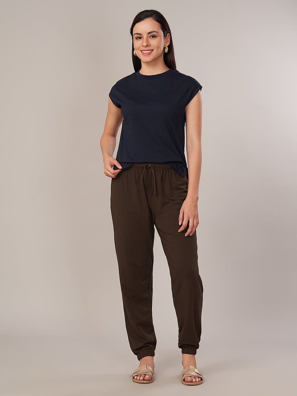Women's Bamboo Regular Fit Knit Pant Brown