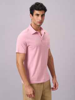 Men's 100% Organic Cotton Regular Fit Tshirt Light Pink