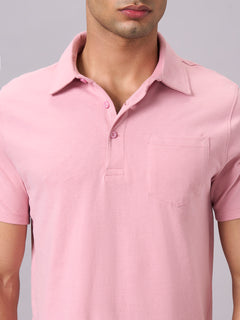 Men's 100% Organic Cotton Regular Fit Tshirt Light Pink