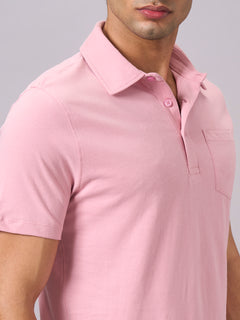 Men's 100% Organic Cotton Regular Fit Tshirt Light Pink