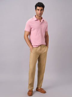 Men's 100% Organic Cotton Regular Fit Tshirt Light Pink